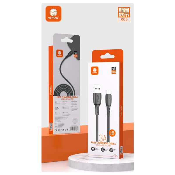 Кабель VIPFAN X05 USB-Type-C 3A 1 м (черный)