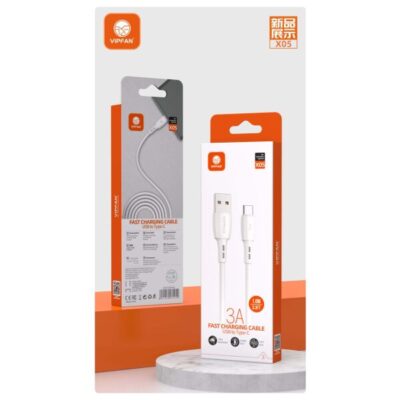 Кабель VIPFAN X05 USB-Type-C 3A 1 м (белый)